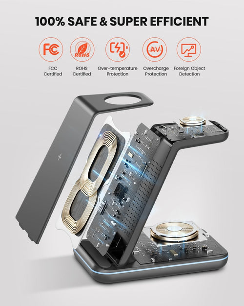 3-In-1 Wireless Charging Station for Iphone, Watch & Airpods