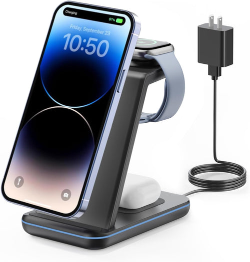 3-In-1 Wireless Charging Station for Iphone, Watch & Airpods